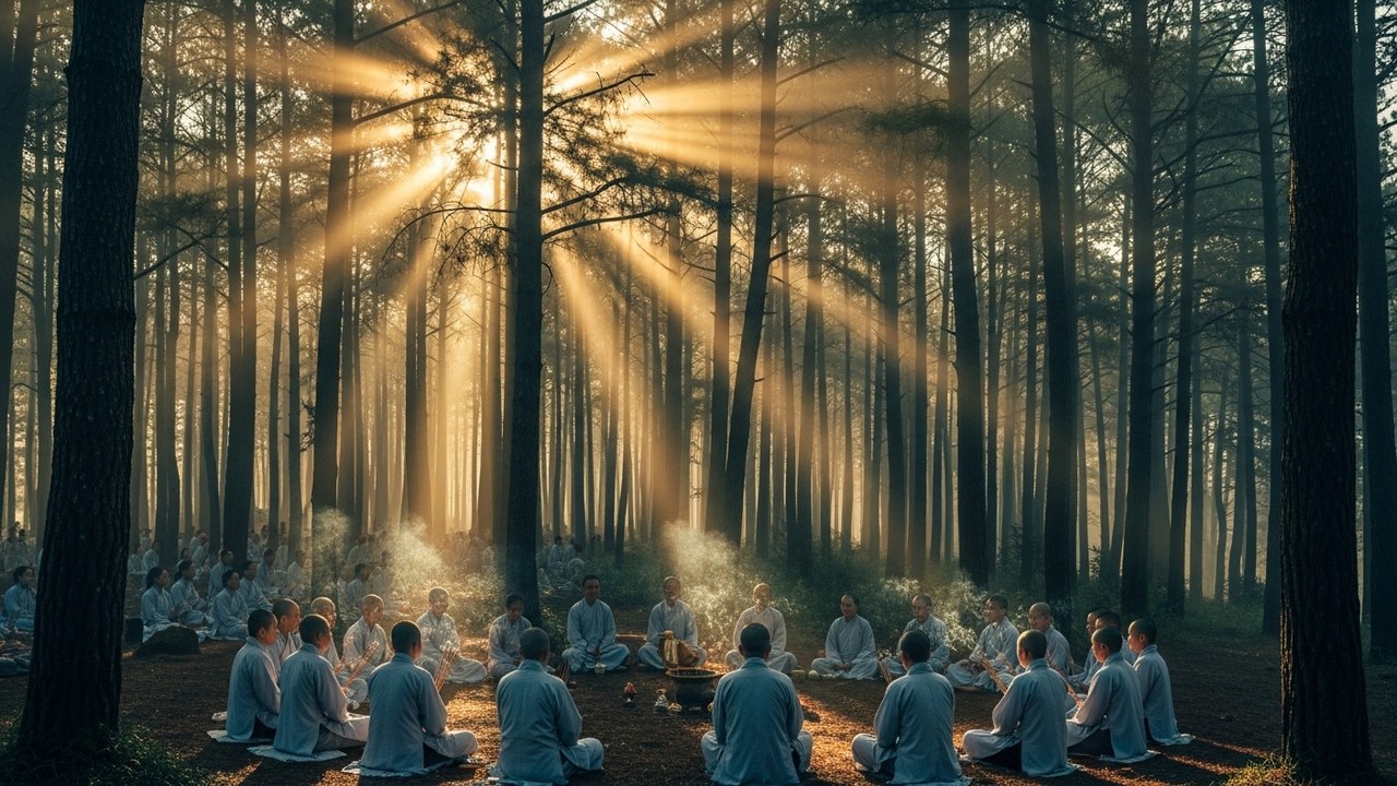 Thiền buổi sáng rừng thông Đà Lạt